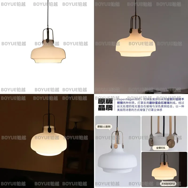Nordic French Medieval Style Glass Chandelier for Bedroom Bedside Study Room Modern Vintage Pendant Light Fixture Decor