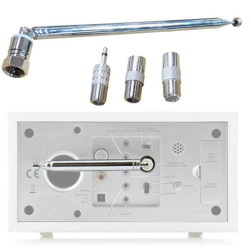 Adaptateur d'antenne radio FM, remplacement d'antenne, vis télescopique, type F, connecteur mâle, récepteur stéréo AV, le plus récent, 3.5mm