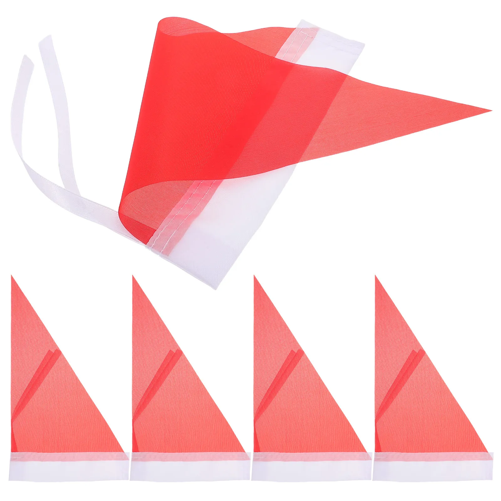Triangle Tour Guide Flags 5 Pack Handheld Red Blank DIY Pennant Banners with Sticks for Events Parades Travel