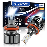 BEVINSEE H11 H4 H7 Mini LED Car Headlight Bulbs H3 H8 H9 9006 HB4 9005 HB3 H1 9012 HIR2 DRL LED Fog Lamp Auto Headlamp 6000K 12V