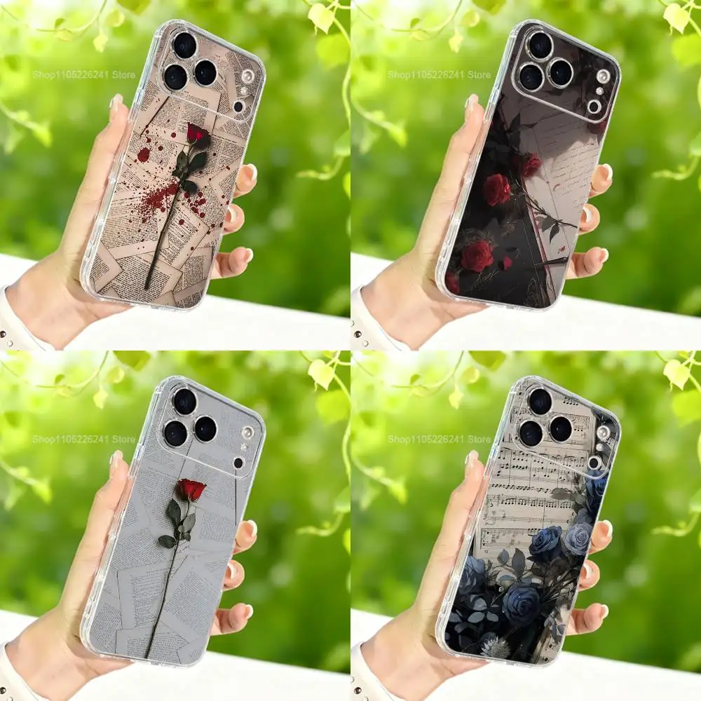 

Symbol Of Love Rose Art Case For iPhone 15,11,12,13,16,14,17,Pro,Max,Plus,SE,Mini,X,XS,XR, Transparent Soft Silicone