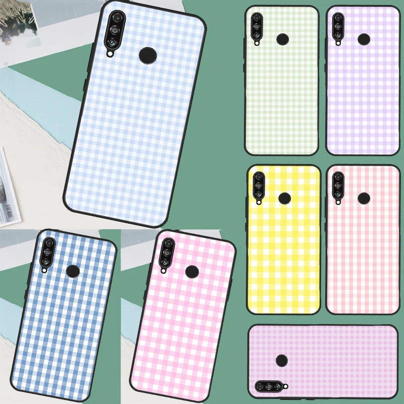 Pastel Gingham Case For Huawei Nova 3i 8i 11i Y90 Y70 Y60 Y61 Nova 5T 9 10 SE P40 P30 Lite Mate 60 P60 Pro