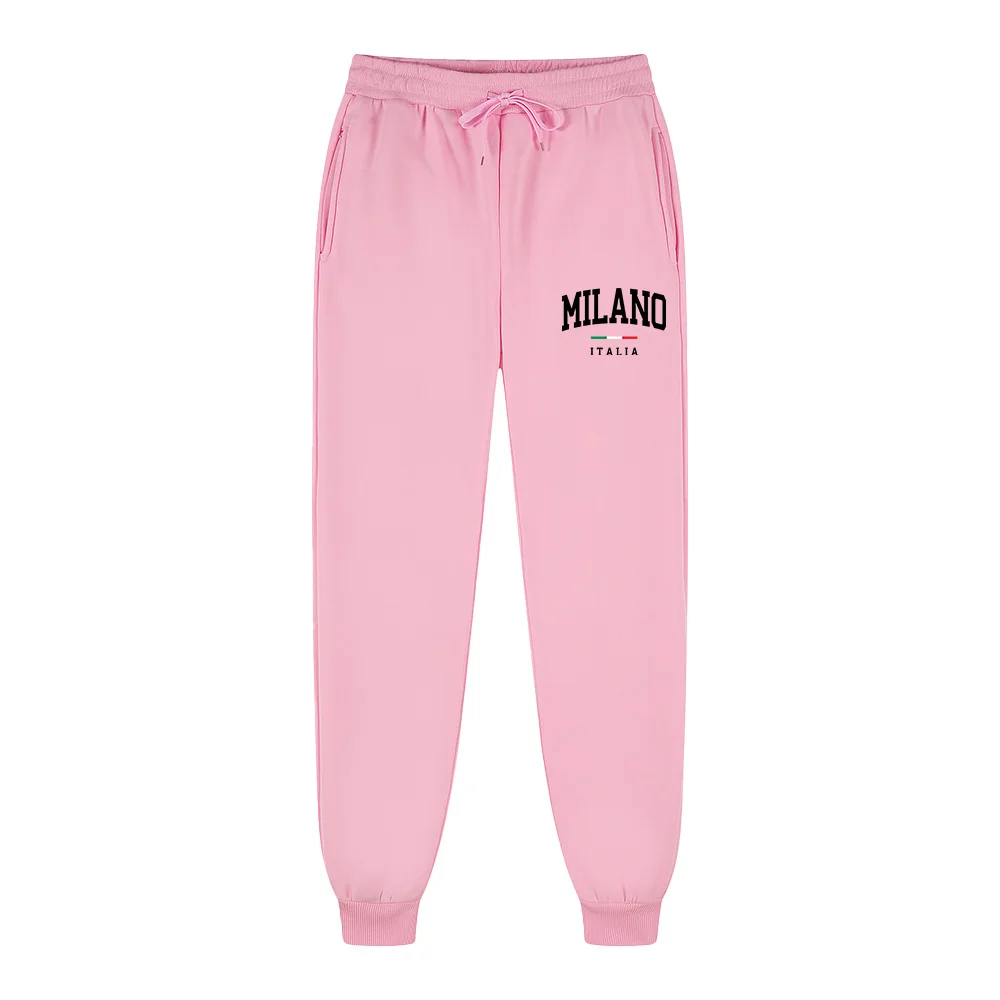 MILANO Letter Graphic Print Women's Pants High quality Trousers Street Aesthetic Sports Running Jogger Pants Women Sweatpants