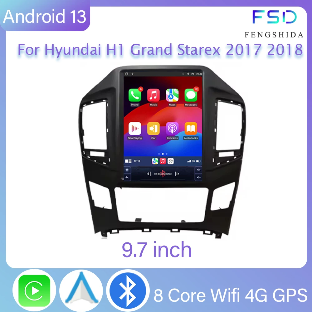 เครื่องเล่นวิดีโอมัลติมีเดียสำหรับรถยนต์5G Wi-Fi สำหรับ Hyundai H1 Grand Starex 2017 2018รถยนต์วิทยุแอนดรอยด์ Auto CarPlay GPS นำทางเครื่องเล่นวิดีโอมัลติมีเดียไม่มี2DIN DVD