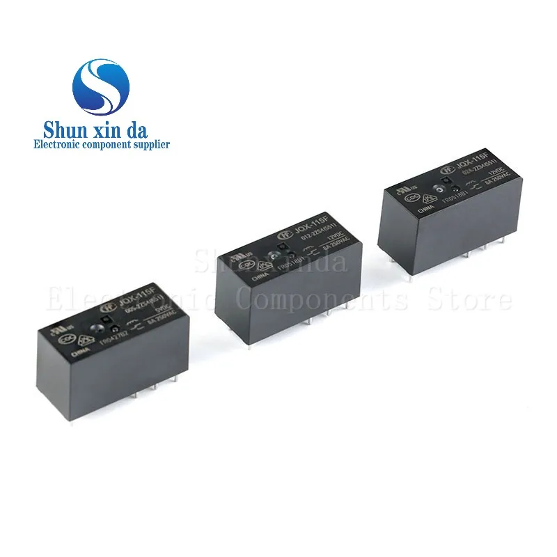 2PCS/Lot HF115F JQX-115F Power Relay 005 012 024 1HS1 1HS3 1ZS1 1ZS3 2HS4 2ZS4 5V 12V 24V 48V 4/5/6/8Pin 8/12/16A DIP