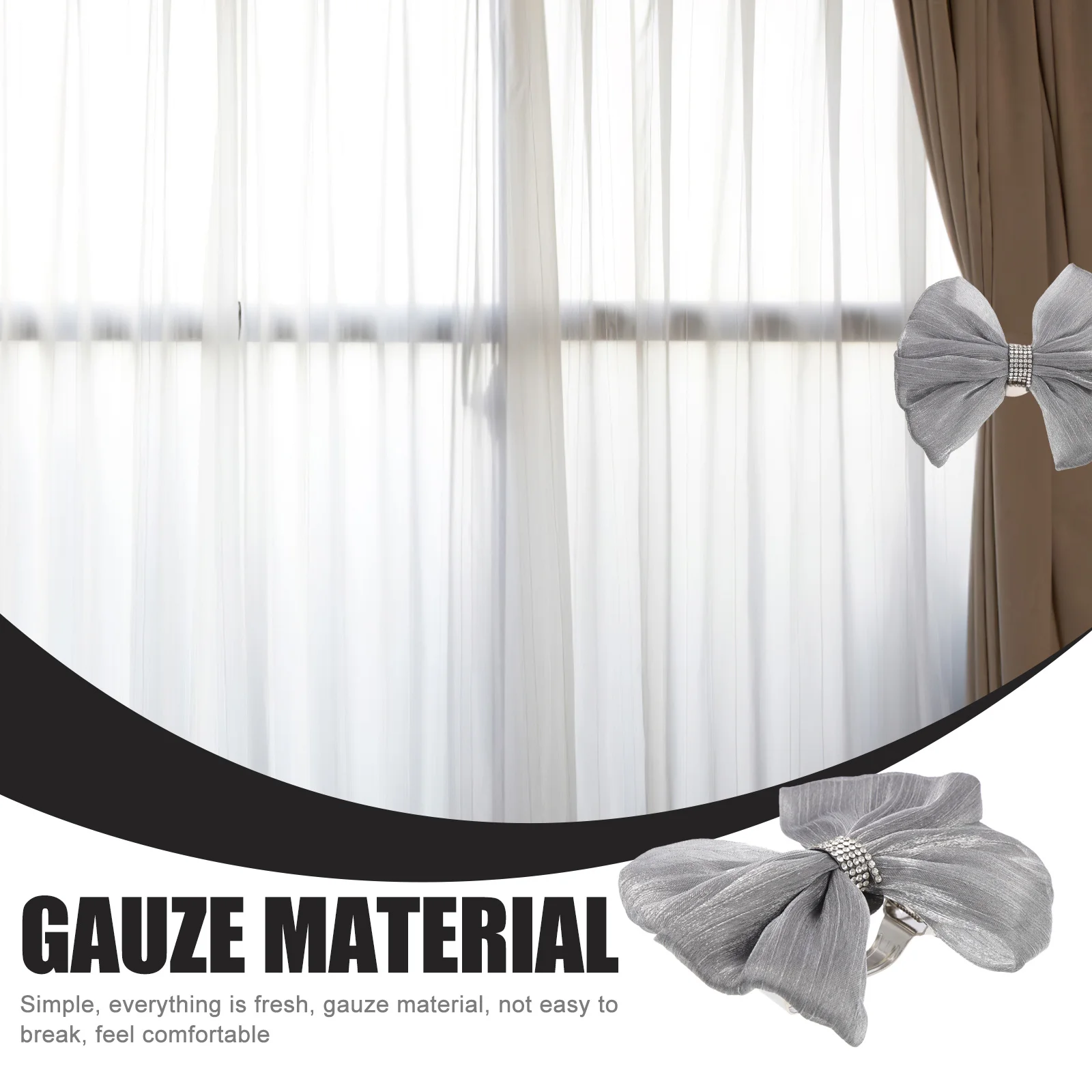 

Creative Bowknot Curtain Tieback Gauze Holdback for Living Room Bedroom Window Drapes Decoration Curtain Holdbacks