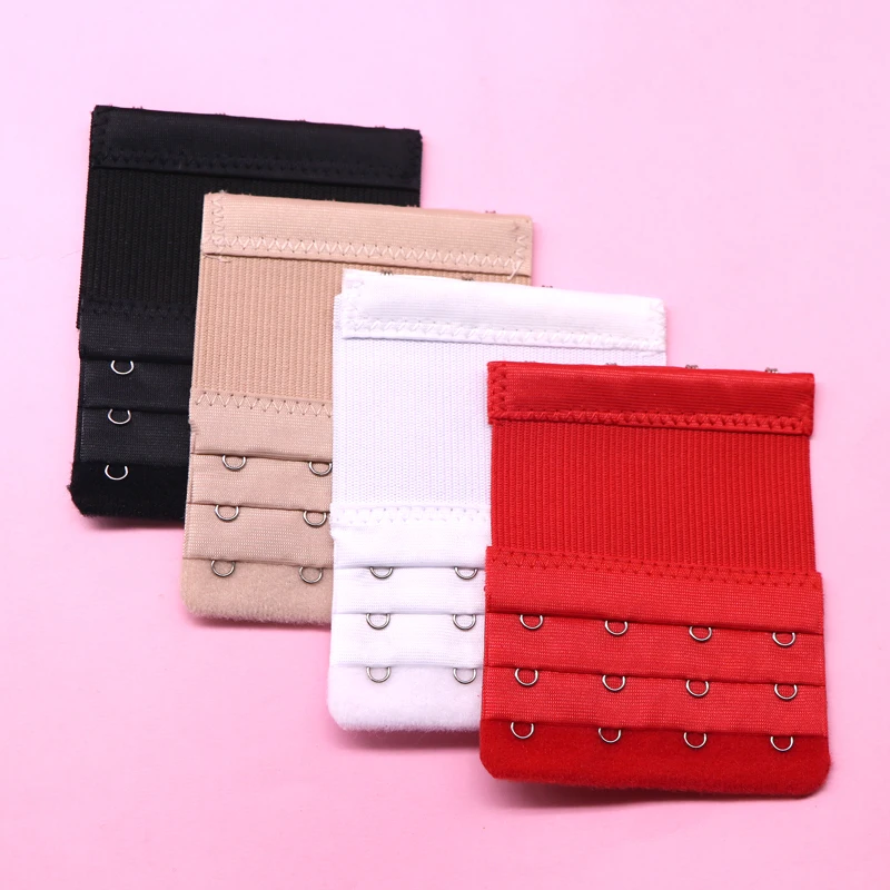 3/4PCS Bra Extender Strap for Women's Adjustable Belt Buckle Nylon Elastic Bra Elastic Bra Extension Strap Hook Clip Expander