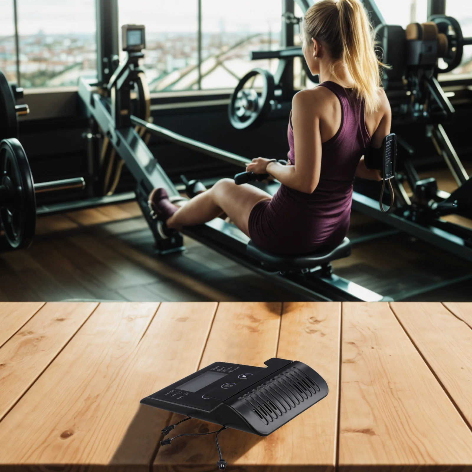 

Спидометр гребного тренажера, черный, 115 г, 216*157*45 мм, счетчик монитора, простая установка, запасная часть ЖК-дисплея