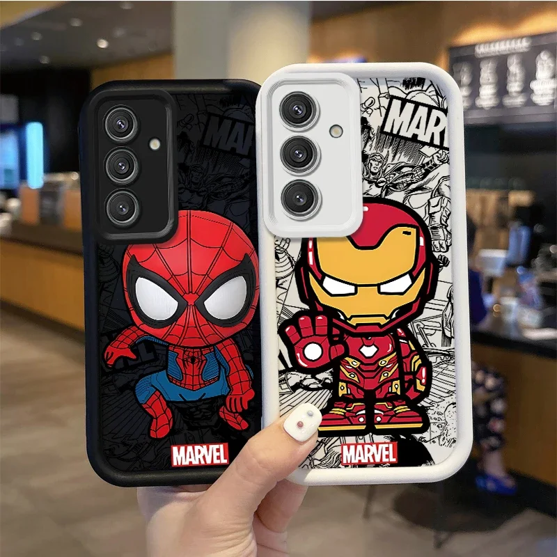 Spider-Man Captain America Hulk Marvel Super Hero Cartoon Phone Case for Samsung Galaxy S24 S23 S22 Ultra S24FE Shockproof Case