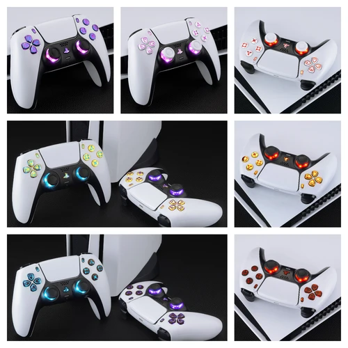 Imagen 2 del producto EXtremeRate 7 colores 9 modos iluminados Dpad Thumbsticks Share Home Face Buttons para controlador ps5 BDM-030 y BDM-040 y BDM-050