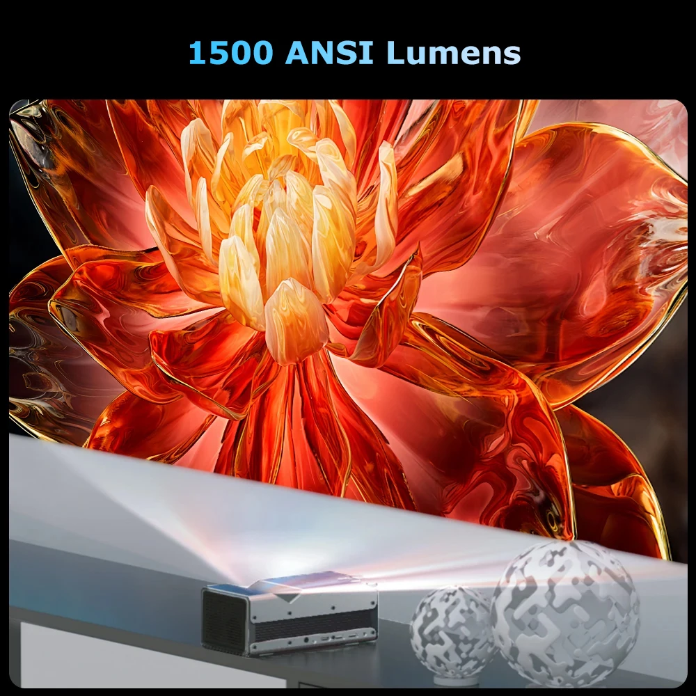 Touyinger UST01 Full HD تطبيق متعدد المشاهد جهاز عرض ثلاثي الأبعاد فائق القصير 4K يدعم جهاز عرض DLP