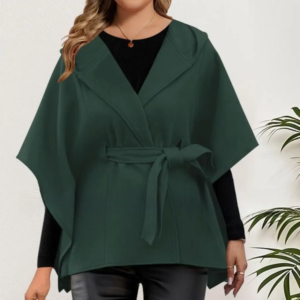 

Women's Fashion Casual Thick Coat European And American Style Solid Color Cape for Autumn Winter