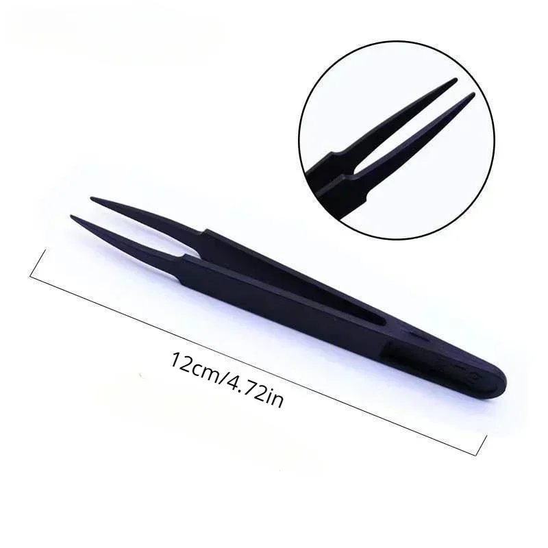Uhr Reparatur Werkzeug Antistatische Carbon Faser Pinzette Kunststoff Pinzette Für Uhrmacher Schwarz uhr trimmer pinzette Carbon fiberTool