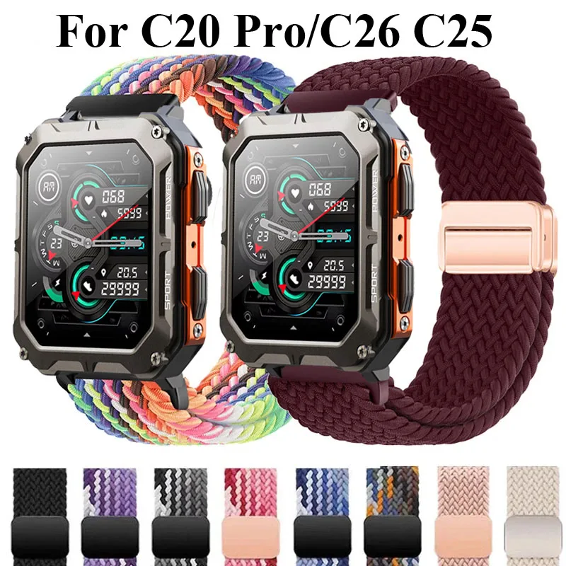 

22 мм магнитная плетеная петля Solo для C20 Pro ремешок для умных часов браслет Correa ремешок для часов C26 C25 спортивный браслет аксессуары