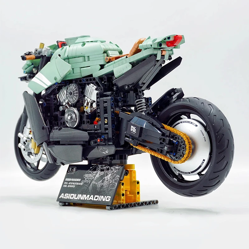 금속 GULY 60505 모델 오토바이 빌딩 블록 1:5 기술 벽돌 금속 오토바이 조립 어린이 DIY 장난감 크리스마스 선물