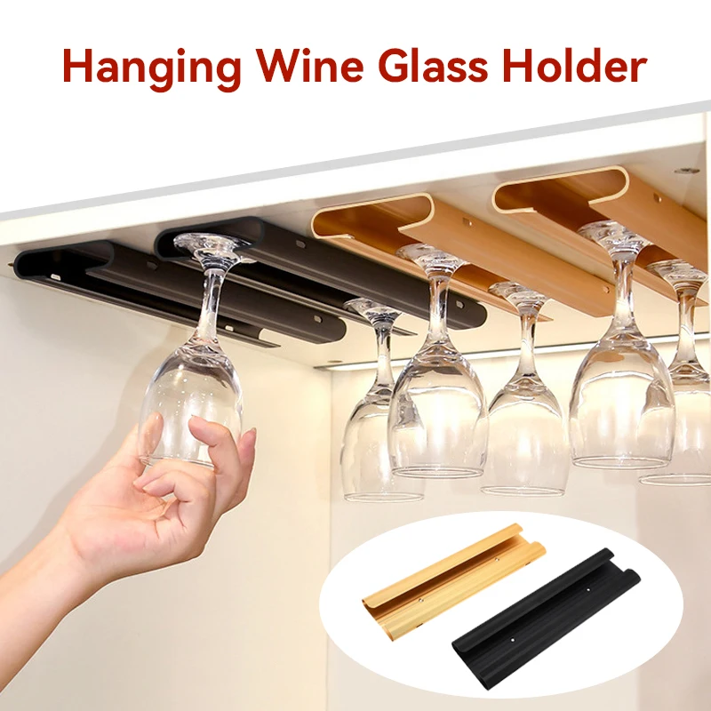 

2025 New Holder Hanging Wine Cabinet Red Wine Glass Shelf Home Creative Goblets Hanging Upside Down Wine Glass Holder