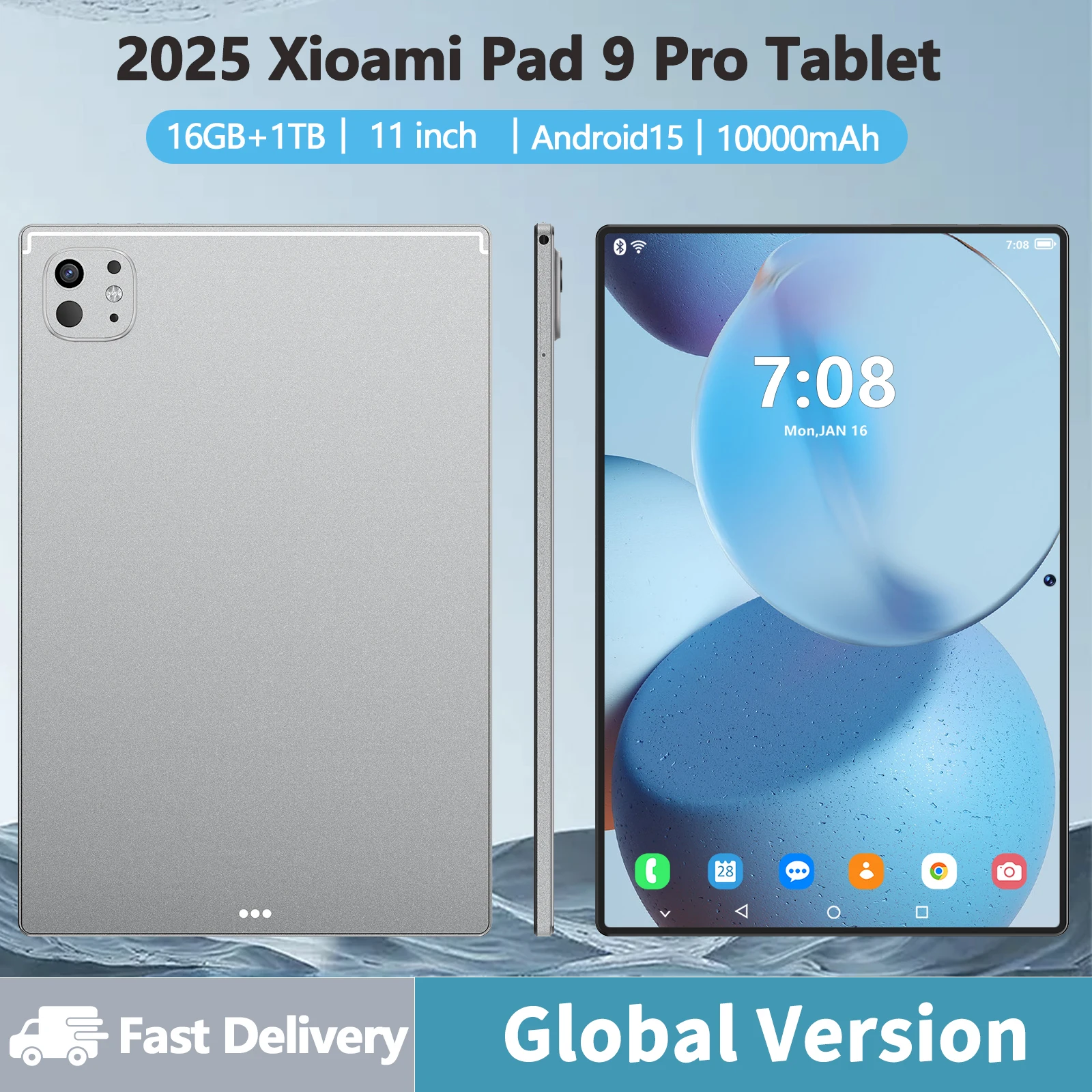 

tablets android 2025 Xioami 11 inch Pad 9 Pro Original 5G WiFi or Dual SIM card Tablet PC 10000mah 16G+1TB Android 15 Tablette