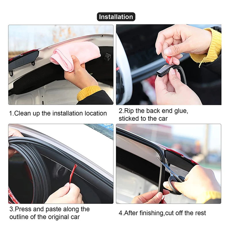 Car Door Seal Double Layer Sealing Rubber Strip L-Type Rubber Noise Insulation For Cars Sealing Elastic Band Trunk Hood Sealant