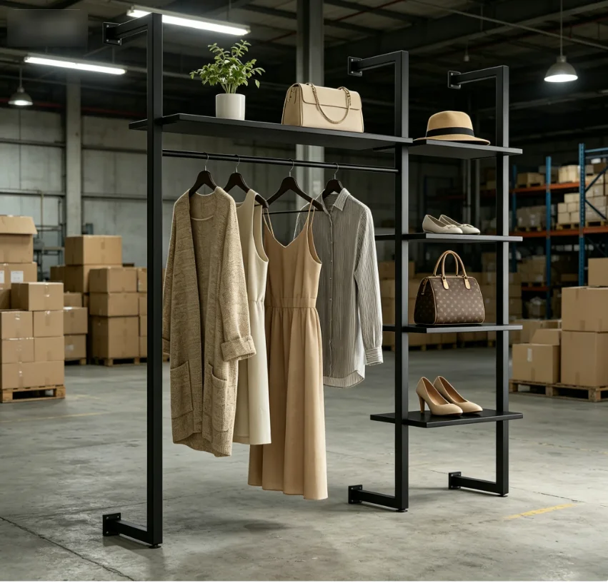 

Clothing Storehigh-end Wrought Iron Clothing Store Hanging Hangers On The Wall Ins Wind Women's Clothing Store Wall Metal Displa