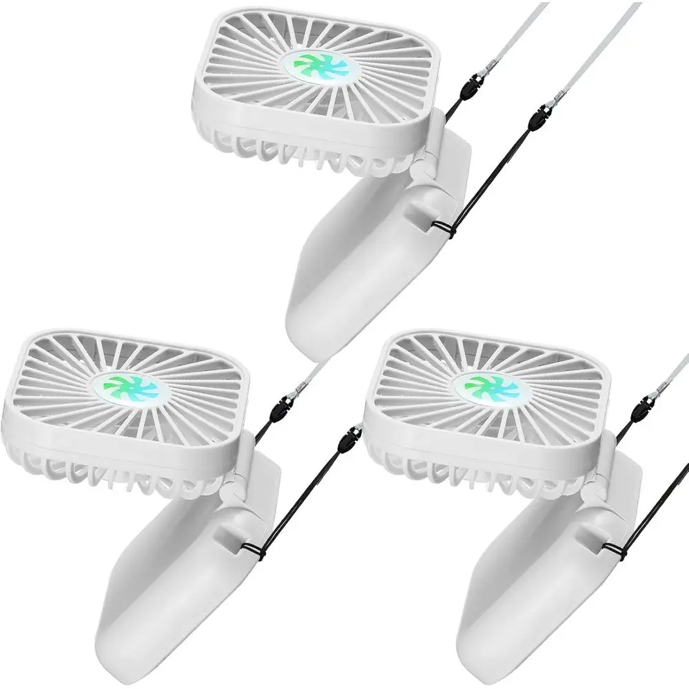 

Portable Mini Handheld Fan with USB Rechargeable for Outdoor Use, 3-Speed Settings (White)