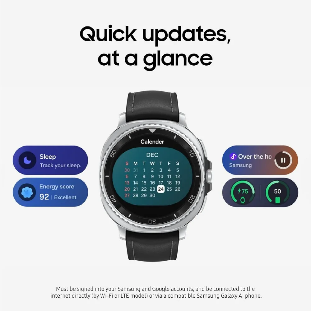 46mm Bluetooth Smartwatch with Cushion Design, Rotating Bezel, Sleep Coaching, Running Coach, Black view 5