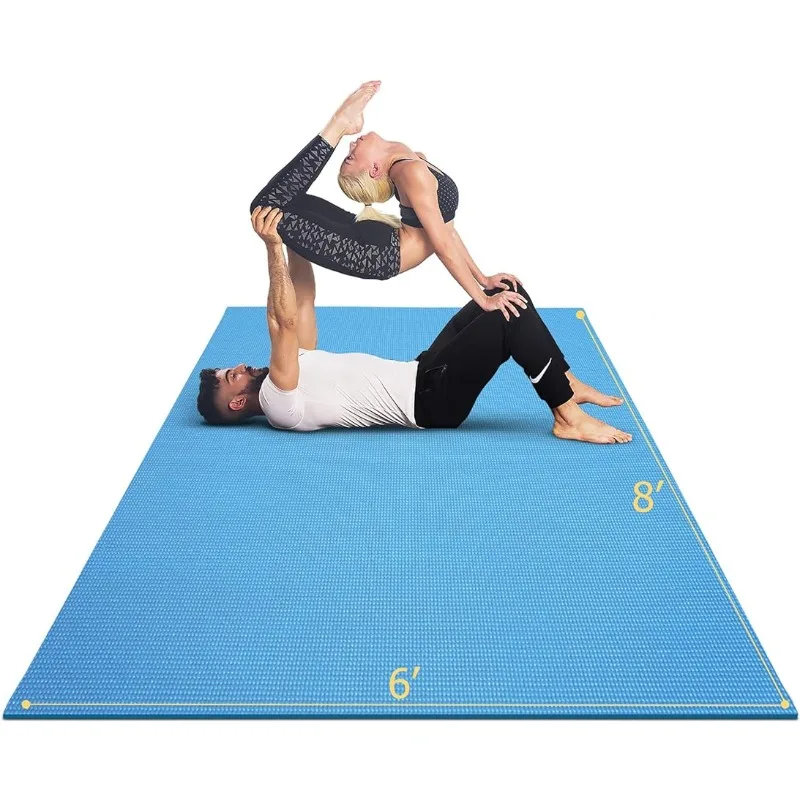 

Extra Large Yoga Mat 6'x8'x7mm, Thick Workout Mats for Home Gym Flooring, Non-Slip Quick Resilient Barefoot Exercise Mat,