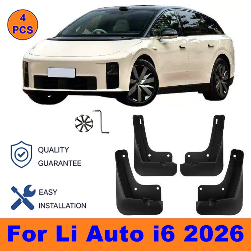 

4Pcs Mud Flaps For Li Auto i6 2026 - Splash Guards Front&Rear Wheel Fender Mudguards Car Exterior Protection Accessories