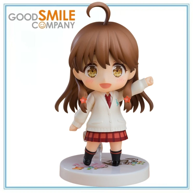 

2BANDAI Authentic Adorable Anime Schoolgirl Figurine: Brown-Haired Yellow-Eyed Cheerful Smile Red-White Uniform with Accessories