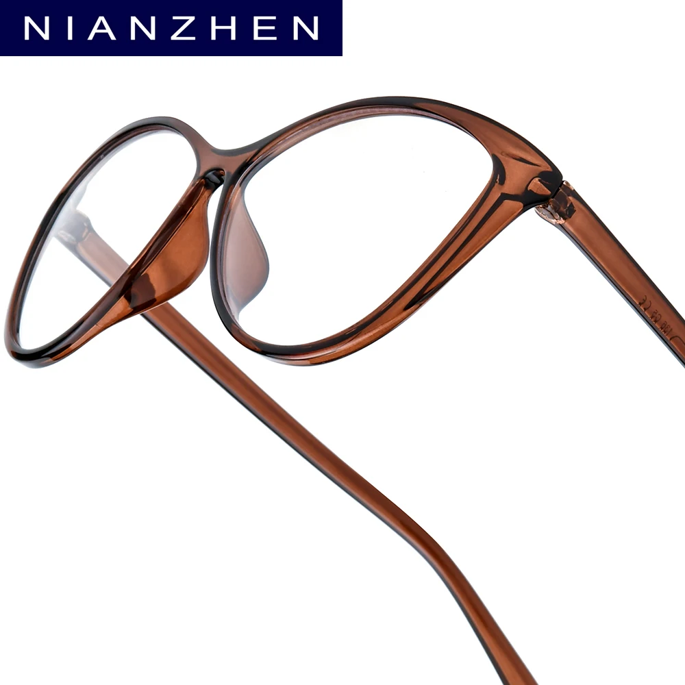 NIANZHEN TR90 Glasses Frame Women Cat Eye Brand Design Men Ultralight-Weight Retro Eyeglasses Vintage Eyewear Spectacles 7212