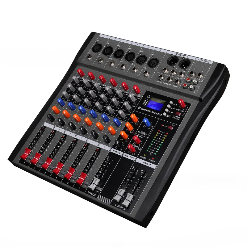 

CT6 Professional Stage Engineering Mixer Home USB Bluetooth Equalizer Equipment Set Digital Mixer