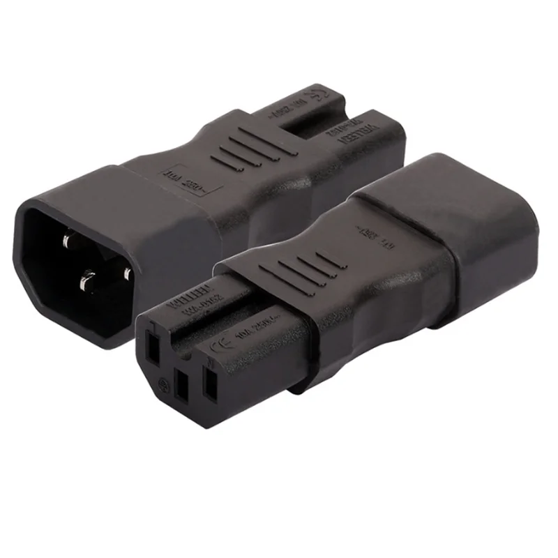 Black IEC320 C14 Male to C15 Female AC Power Adapter Plug C15 To C14 PDU UPS Power Converter 10A 250V