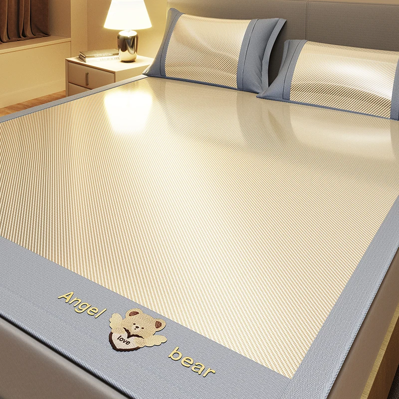 Summer Ice Silk Mat Colol Bed Sheet Category A Maternity Infant Grade Summer Mats Household Bed Mattress Breathable Rattan Mat