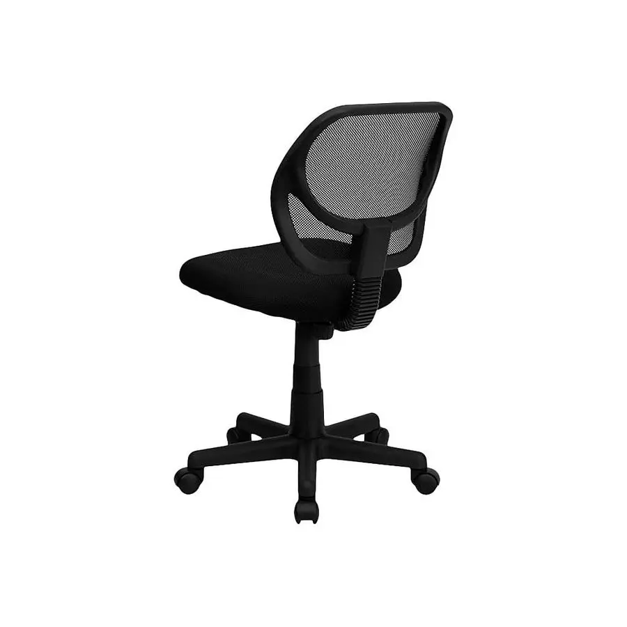 Neri Low Back Black Mesh Swivel Task Office Chair with Curved Square Back