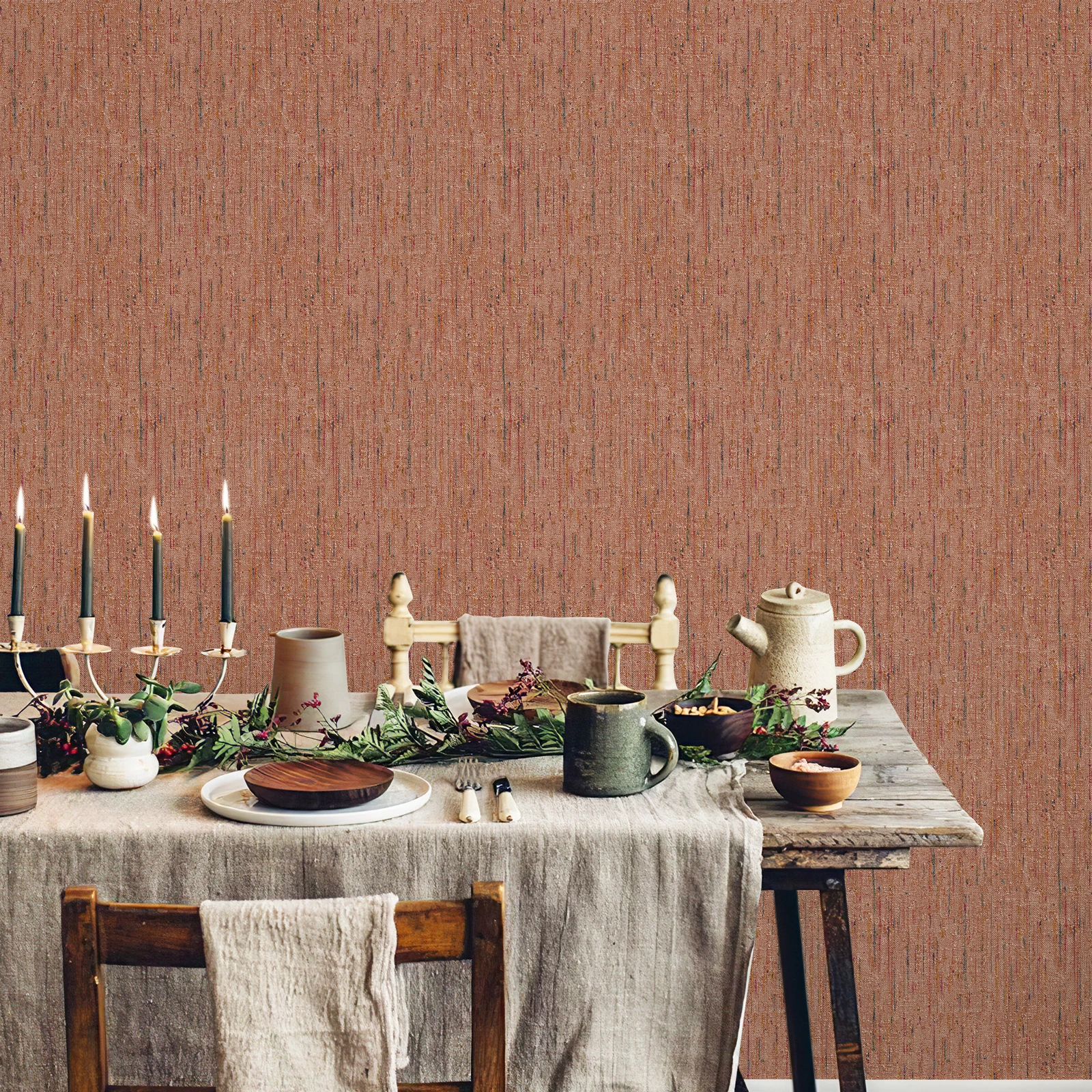 Solid Color Linen Wallpaper for Living Room Bedroom Beige Background Wallpaper