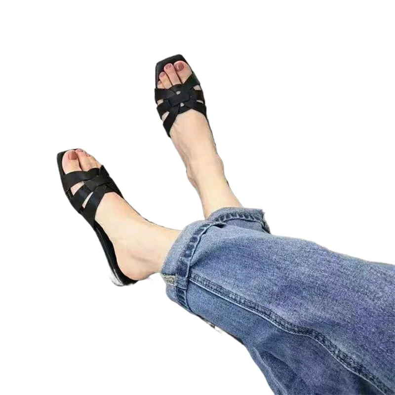 New Women Brand Slippers Summer Slides Open Toe Flat Casual Shoes Leisure Sandal Female Beach Flip Flops Big Size Women Slippers