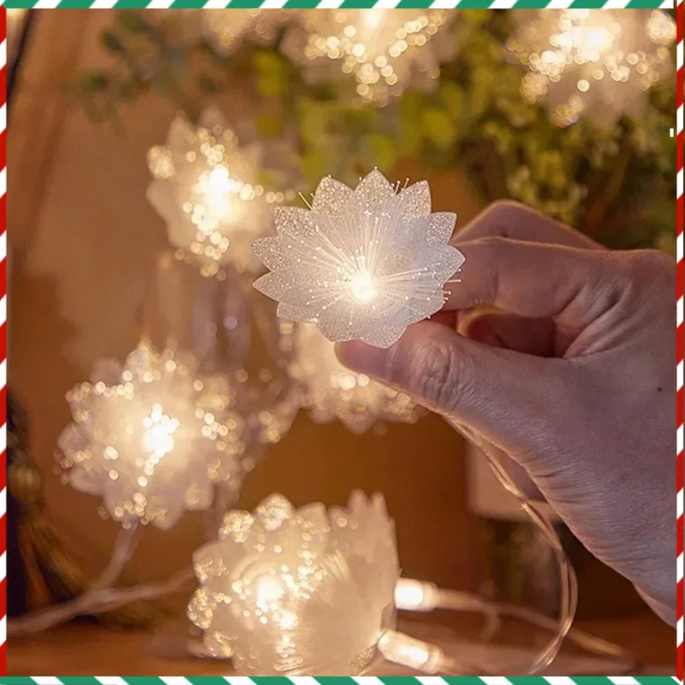 

Fiber Optic Fairy Light 2/3M LED Battery-operated Garland Christmas Decoration Party New Year's Decor Artificial Flowers Festoon