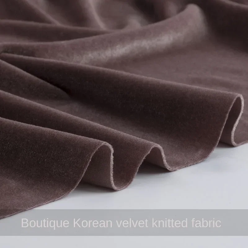 Thickened Golden Velvet Fabric Spring Autumn Black Dress Sports Suit Yoga Apparel Stage Layout Fashionable for Diy Sewing Cloth