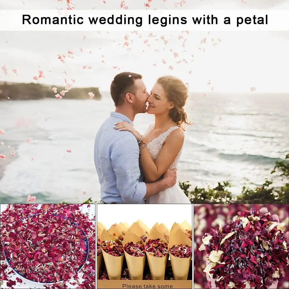 

Набор из 7 натуральных сушеных лепестков роз, украшение свадебного стола