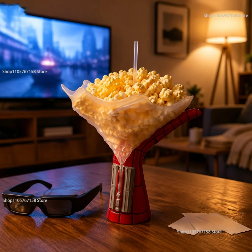 New Creative 3D Plastic Craft Spider Hand Popcorn Bucket Beverage Cup Home Desktop Decoration Ornament