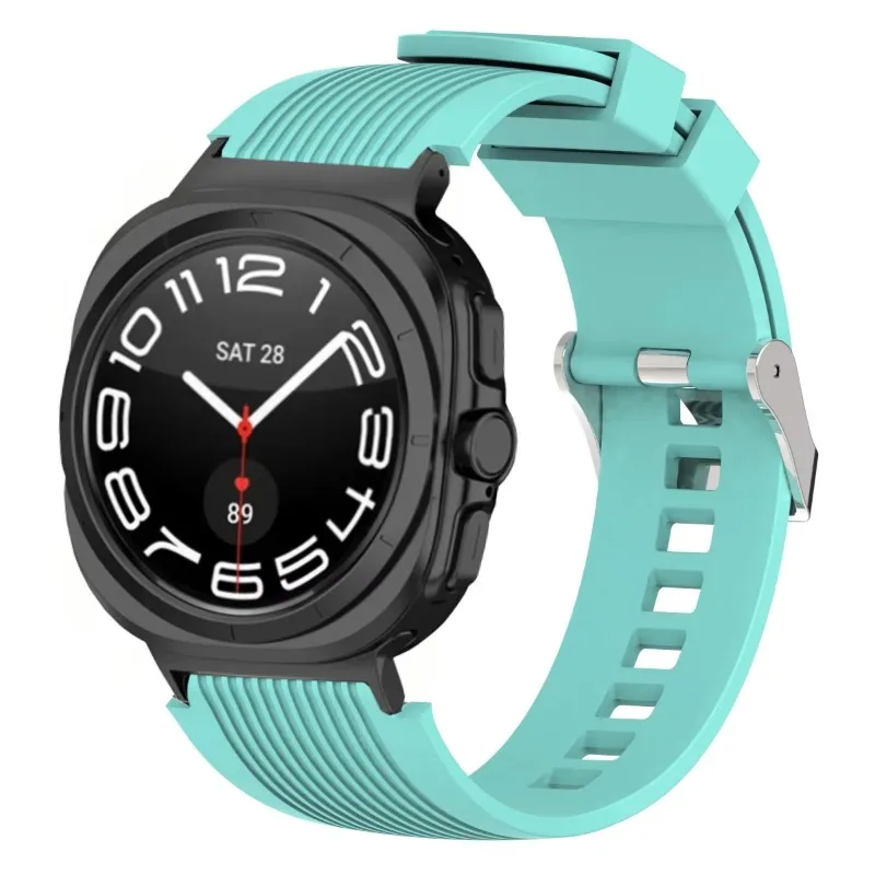 حزام سيليكون رياضي لساعة سامسونج جالاكسي 8 الترا 47 ملم مخطط ناعم قابل للتنفس سوار جالاكسي ساعة 7 الترا 47 ملم ملحق
