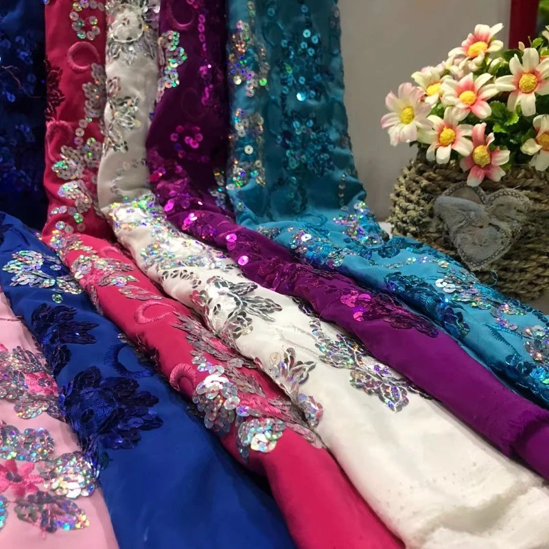 قماش مطرز بالترتر بلونين للخيا - مراجعة Ethnic Fashion Clothing وسعره