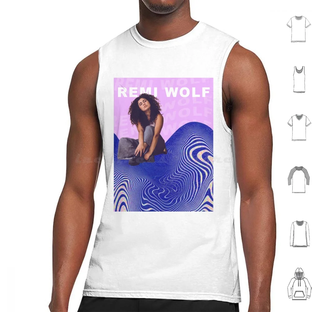 Remi Wolf Camisetas sin mangas de algodón con estampado Remi Wolf Remi Remiwolf Disco Man Foto Id Hola Hola Lobo Indie Pop