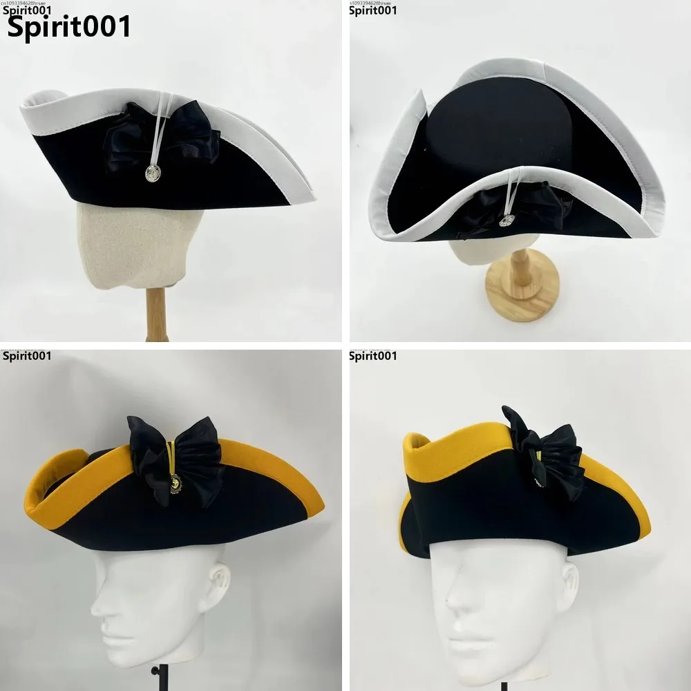 

Vintage Tricorn Hat Black Cosplay Pirate Captain Costume Accessory 18th Century Britain Adult Prop
