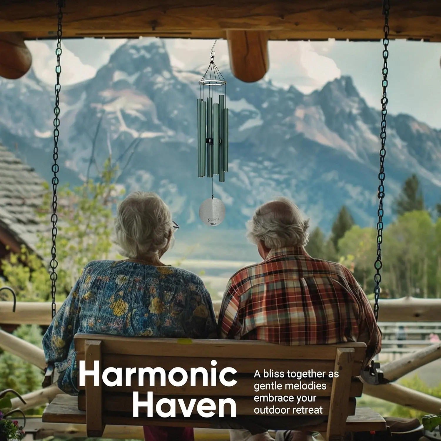 

Natural Melody Halo Wind Chime-Outdoor Six Tube Wind Chime, made of rust proof aluminum suitable for resonance and commemoration