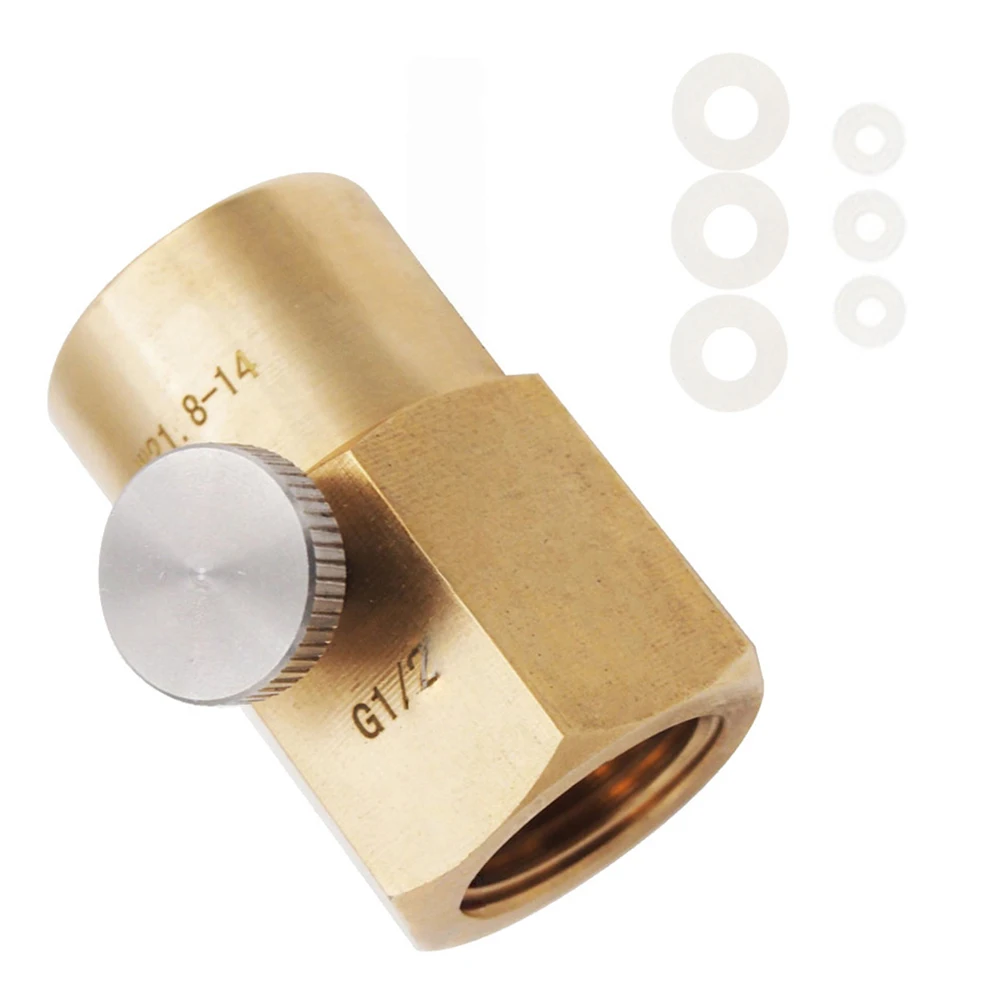 Convertitore adattatore acqua gassata CO2 Adattatore cilindro CO2 in ottone da G1/2 a W21.8-14 Stazione di riempimento ricarica carbonatore per bottiglia serbatoio CO2