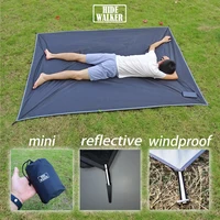 Estera de Picnic de bolsillo ultraligera con huella de tienda, estacas a prueba de viento, para acampar al aire libre, portátil, plegable, impermeable, hoja de suelo