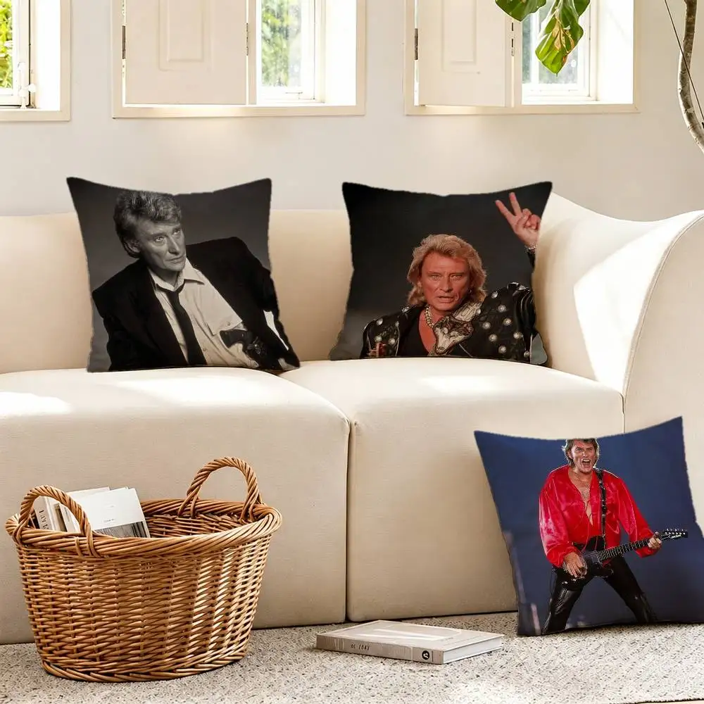 Singer J-Johnny H-Hallyday Pillow Case Cushion Cover Throw Pillow Case For Car Sofa