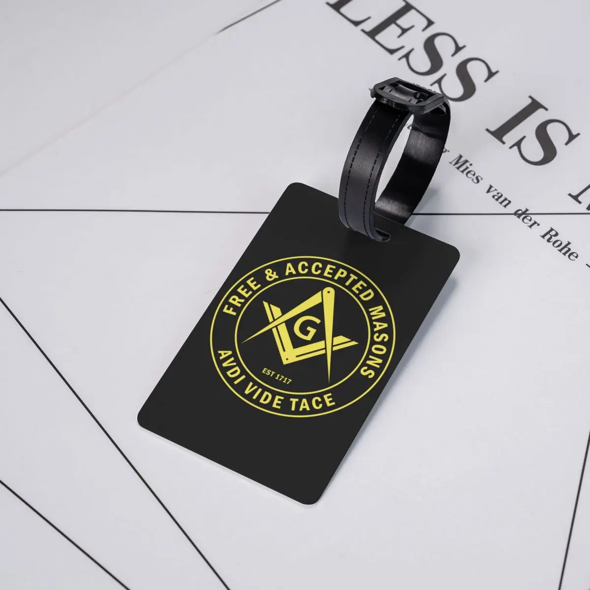 Custom Free Accepted Masons Masonic Freemason Luggage Tag Privacy Protection Baggage Tags Travel Bag Labels Suitcase