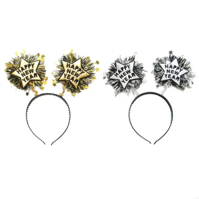 

340D Headband Star New Year Eve Party Sequins Star Hair Hoop for Washing Face 2023 Hairbands Party Costume