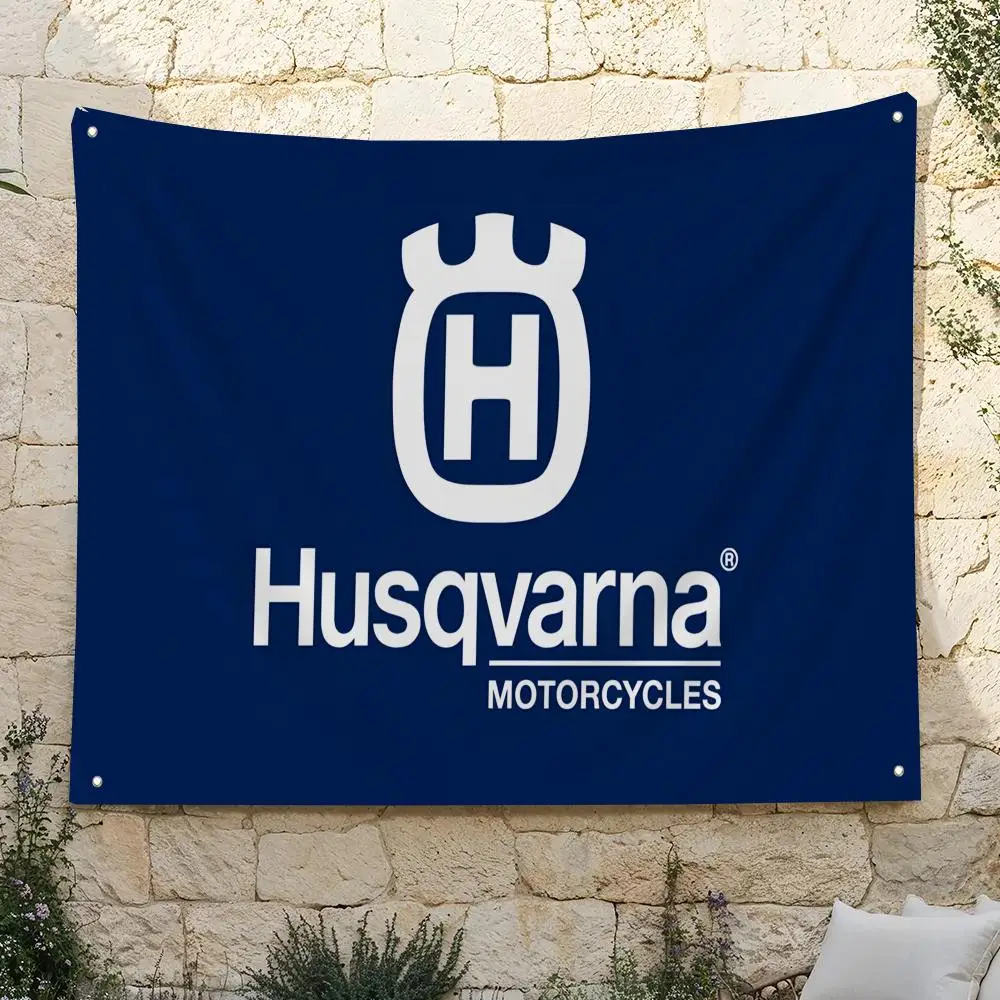 H-Husqvarna Flags Home Yard & Garden Decor Banner - Indoor Outdoor Wall Hanging Flag